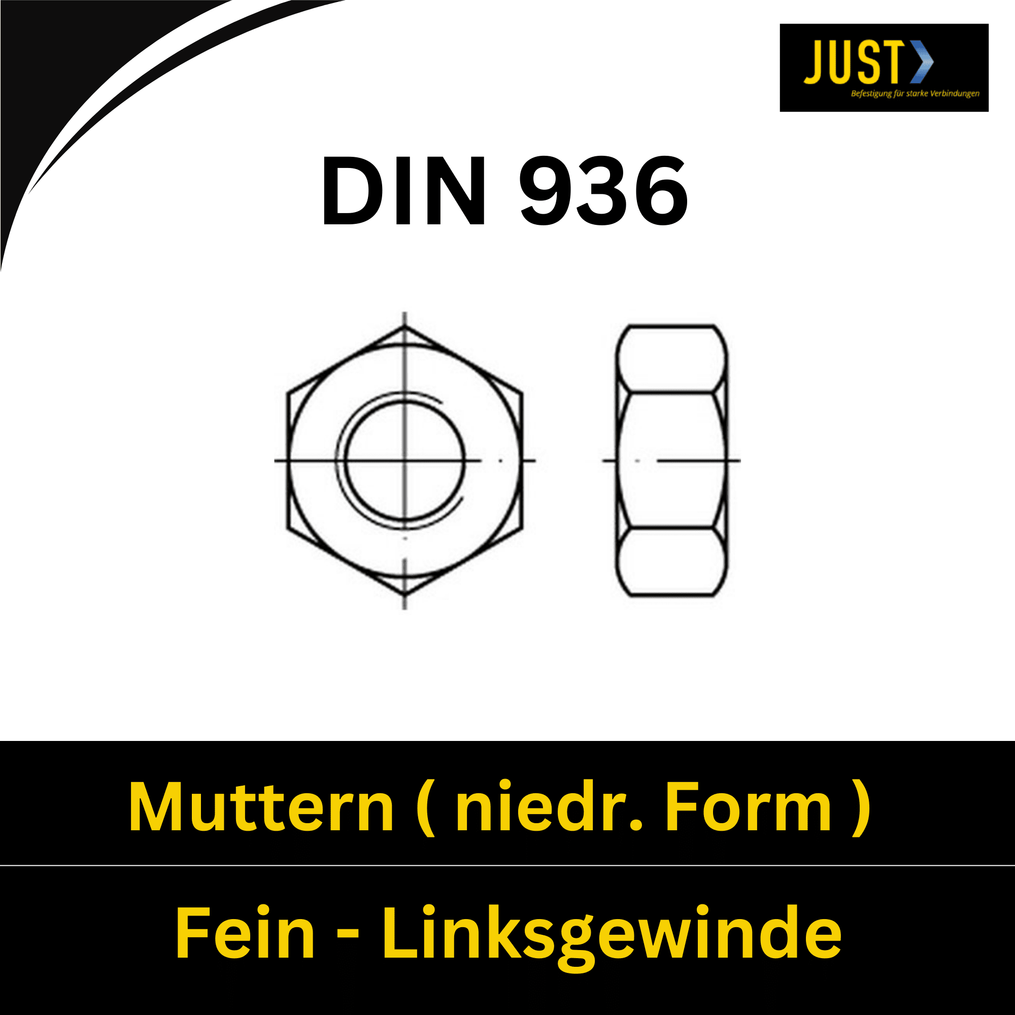 Bild für Kategorie DIN 936 Muttern (niedrige Form) ➤ Fein- & Linksgewinde